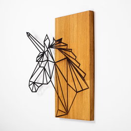 Wallity MA-292 Accesorio de Pared de Madera y Metal Nogal y Negro